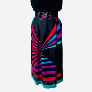 Vintage 80’s abstract geometric vibrant color Skirt S